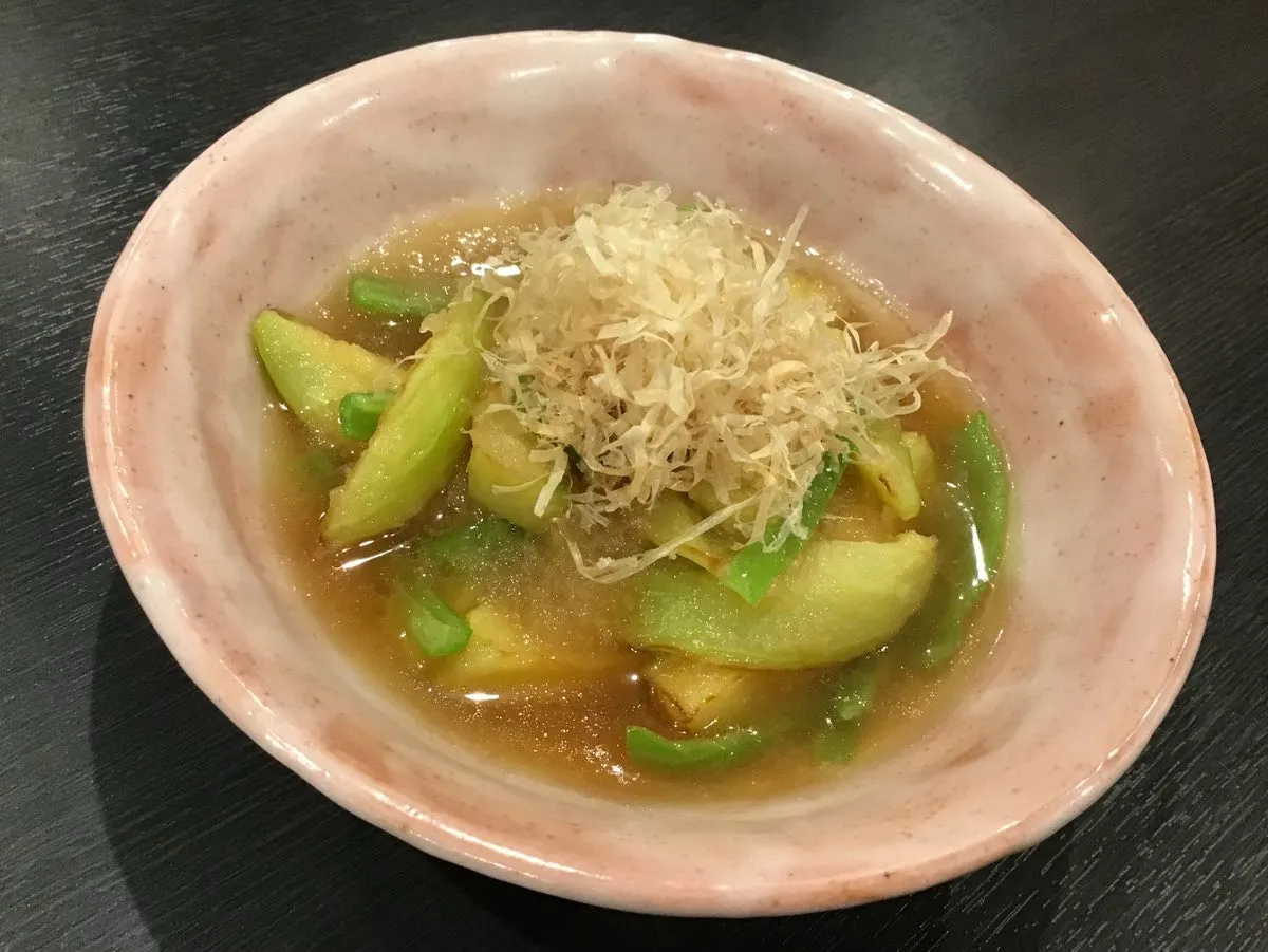 丸茄子と万願寺唐辛子の煮卸